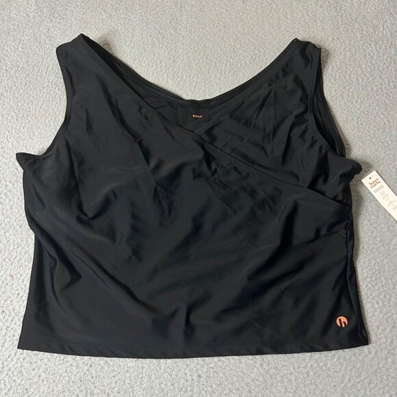 Honey Mark 2 Piece Swimsuit Womens 3XL Black Basil Wrap Top High Waist Bottoms - Picture 4 of 14